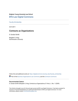 Contracts As Organizations