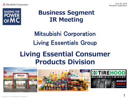 Presentation Materials(Living Essential Consumer Products Div.)
