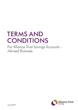 Advised Terms and Conditions