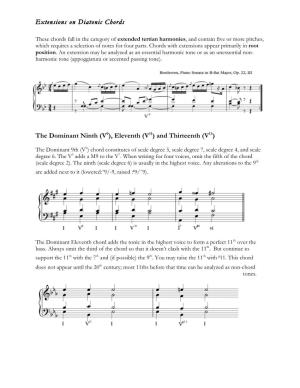 Extensions on Diatonic Chords the Dominant Ninth (V9)
