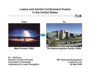 Lasers and Inertial Confinement Fusion in the United States
