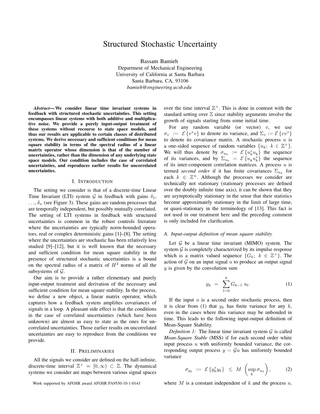 Structured Stochastic Uncertainty