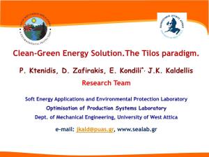 Clean-Green Energy Solution.The Tilos Paradigm