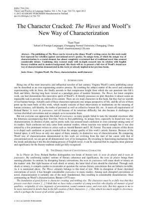The Character Cracked: the Waves and Woolf‟S New Way of Characterization