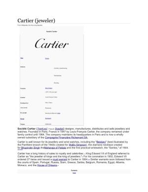 Cartier (Jeweler) from Wikipedia, the Free Encyclopedia