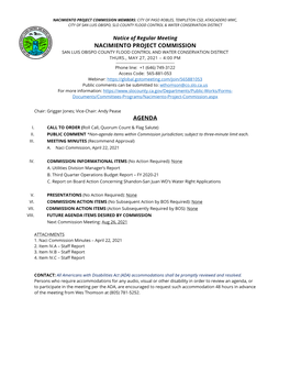 2021-05-27 NPC Agenda Packet