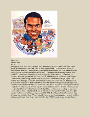 Gale Sayers January 2004 No. 94 Some Guests Lined up Hours Early To
