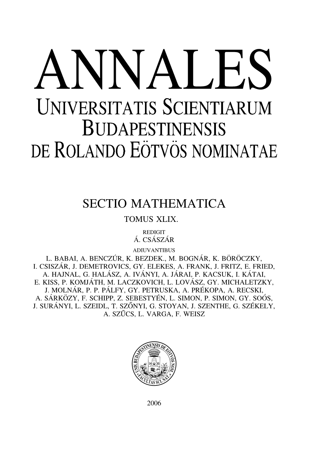 Universitatis Scientiarum Budapestinensis De Rolando