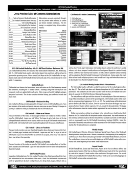 2012 Preview Table of Contents/Abbreviations CAA Football’S Online Community 1____ Table of Contents /Media Information Abbreviations Are Used Extensively Through- 1