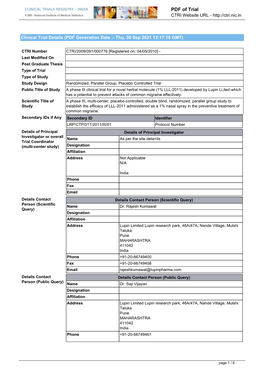 Clinical Trial Details (PDF Generation Date :- Tue, 24 Aug 2021 11:04:52 GMT)