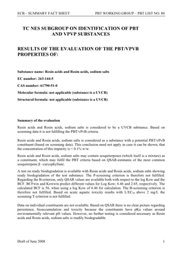 Proposal for Identification of a Substance As a Cmr, Pbt