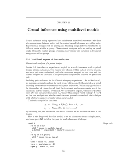 Causal Inference Using Multilevel Models