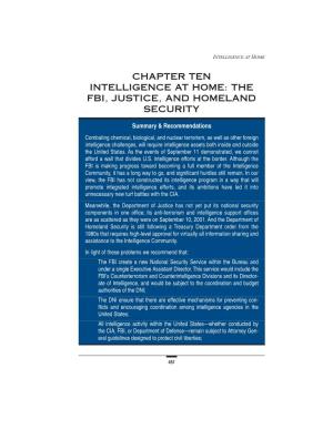 Chapter Ten Intelligence at Home: the Fbi, Justice, and Homeland Security