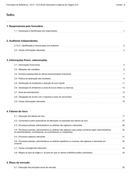 Formulário De Referência - 2013 - CVC Brasil Operadora E Agência De Viagens S.A