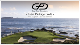Golf Pro Delivered – EVENT PACKAGE GUIDE
