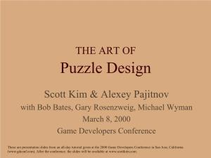THE ART of Puzzle Game Design