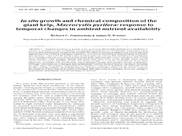 In Situ Growth and Chemical Composition of the Giant Kelp, Macrocystis Pyrifera: Response to Temporal Changes in Ambient Nutrient Availability