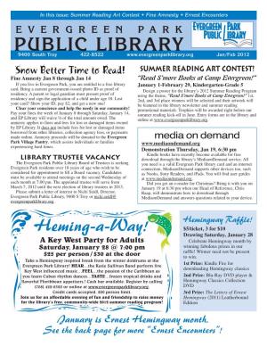 Newsletter and Summer Reading Clear Your Conscience and Help the Needy in Our Community! Promotional Materials