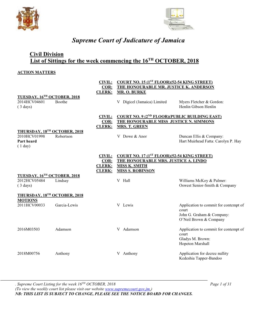 Supreme Court of Judicature of Jamaica