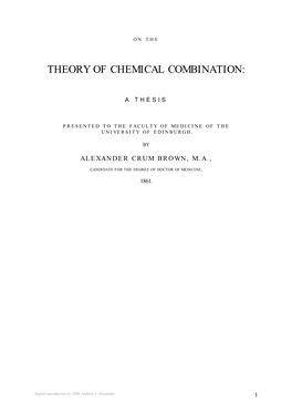 Theory of Chemical Combination