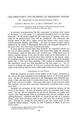 Life Expectancy and Incidence of Malignant Disease Iv