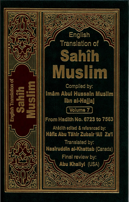 Sahih Muslim Vol. 7