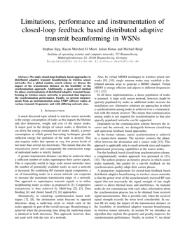 Limitations, Performance and Instrumentation of Closed-Loop Feedback Based Distributed Adaptive Transmit Beamforming in Wsns