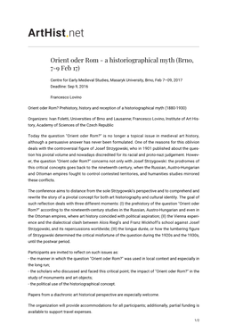 Orient Oder Rom - a Historiographical Myth (Brno, 7-9 Feb 17)