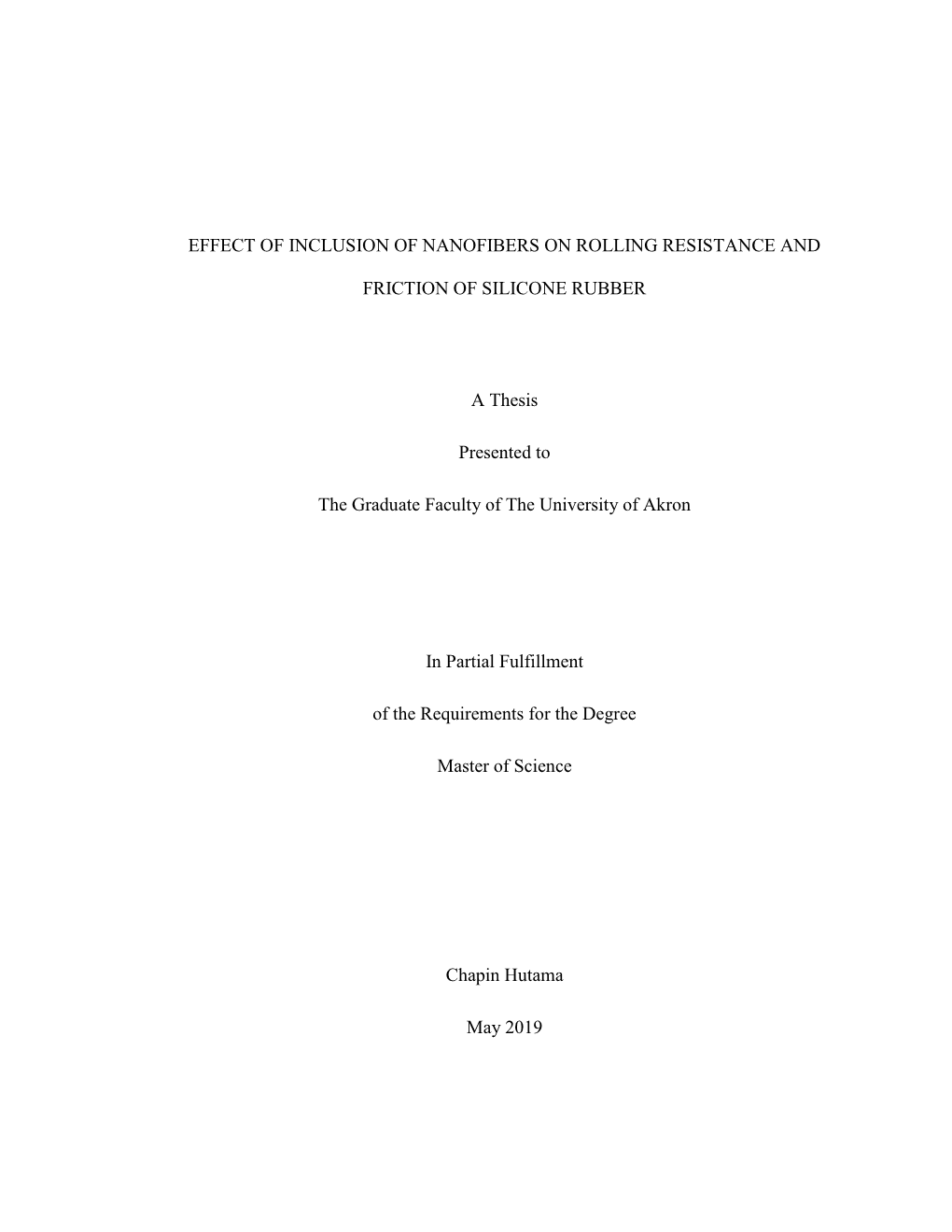 Effect of Inclusion of Nanofibers on Rolling Resistance And