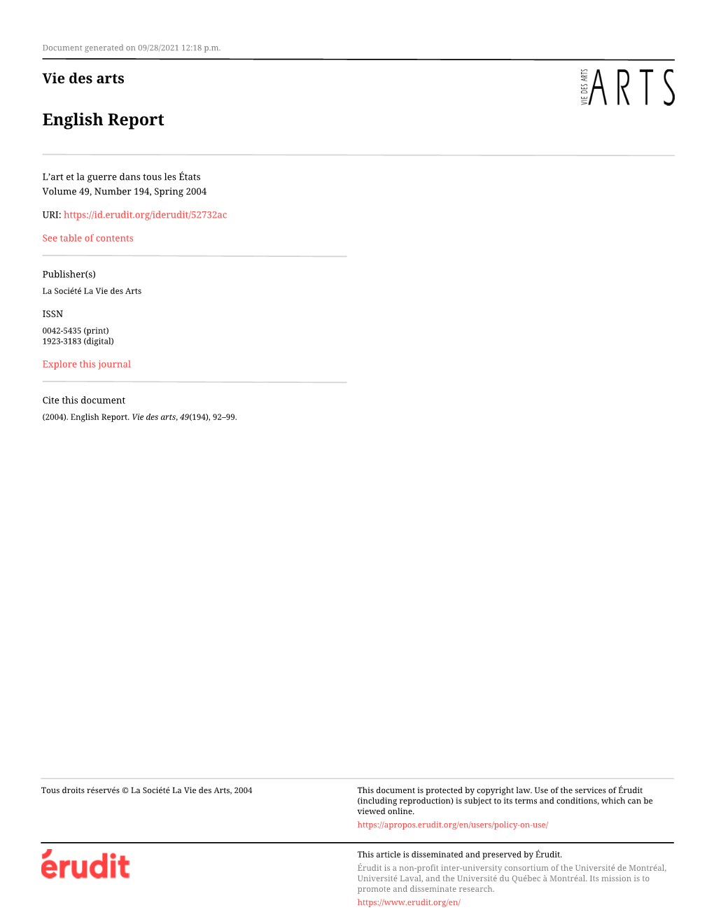 English Report