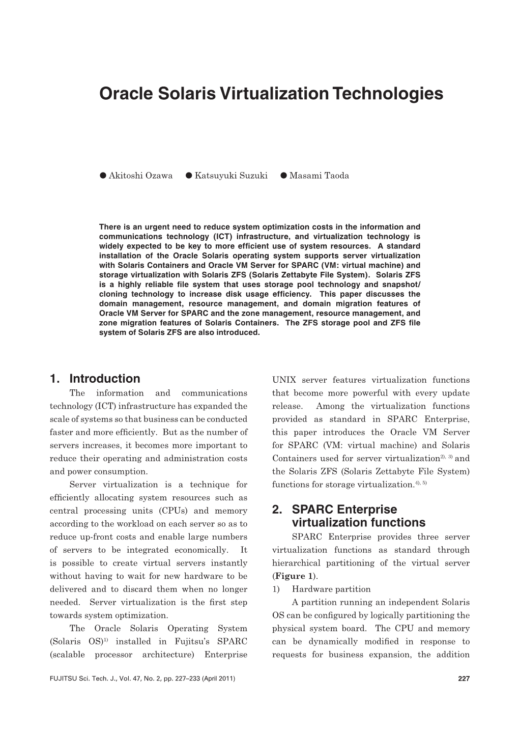 Oracle Solaris Virtualization Technologies