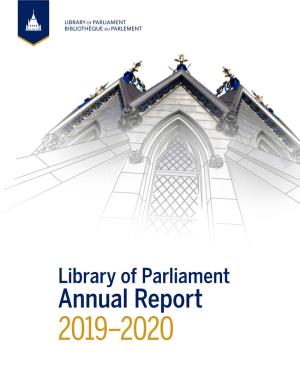 Library of Parliament Annual Report 2019–2020 Table of Contents