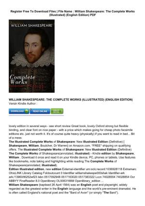 [HRD]? [PDF] Free William Shakespeare: the Complete Works