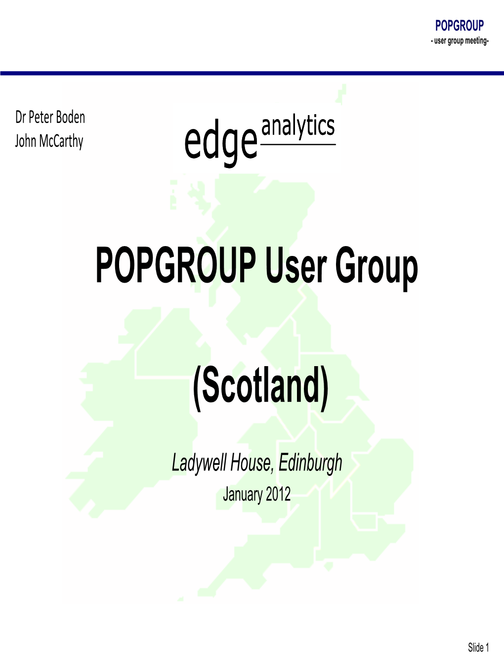 POPGROUP User Group