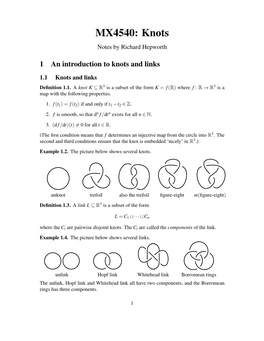 Knots Notes by Richard Hepworth