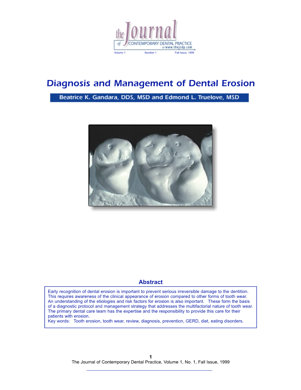 Diagnosis and Management of Dental Erosion - DocsLib