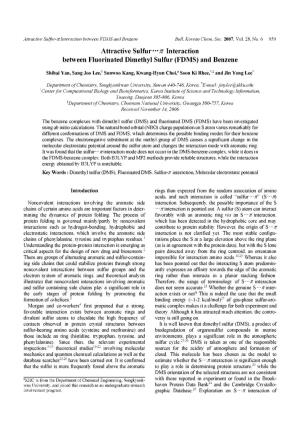 Attractive Sulfur-Ninteraction Between FDMS and Benzene Bull