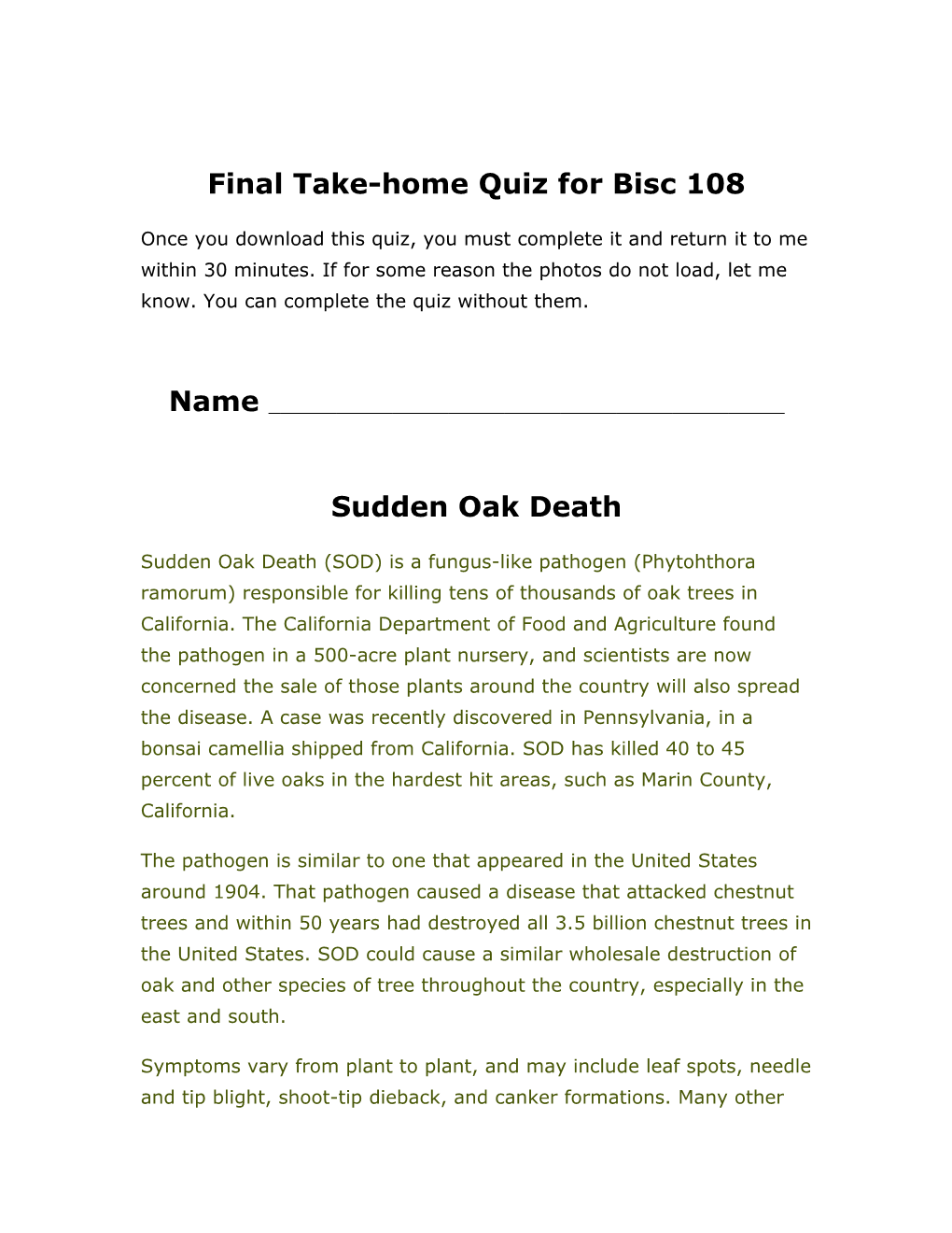 Final Take-Home Quiz For Bisc 108