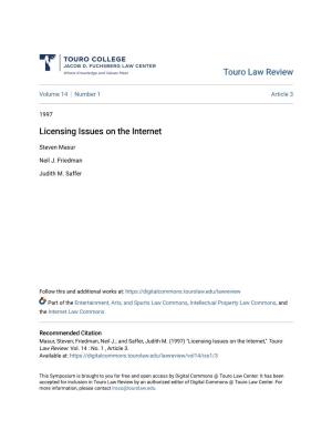 Licensing Issues on the Internet
