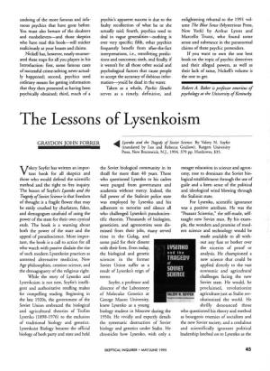 The Lessons of Lysenkoism