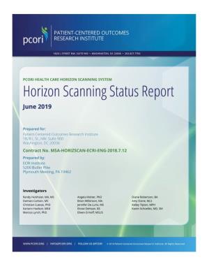 Horizon Scanning Status Report June 2019