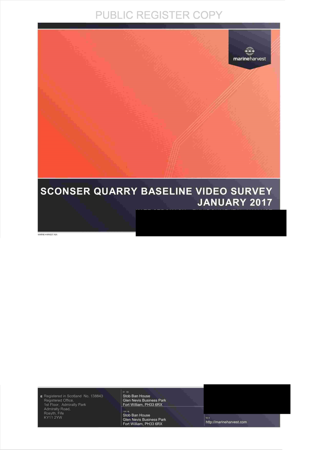 Sconser Quarry Baseline Video Survey January 2017