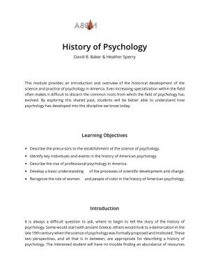 NOBA History of Psychology