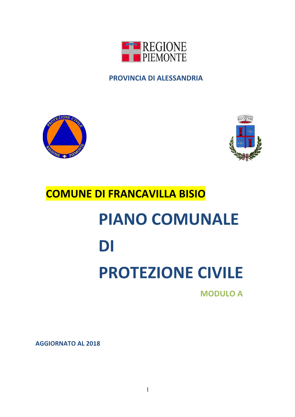 Piano Comunale Di Protezione Civile Modulo A