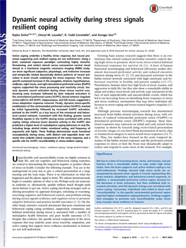 Dynamic Neural Activity During Stress Signals Resilient Coping