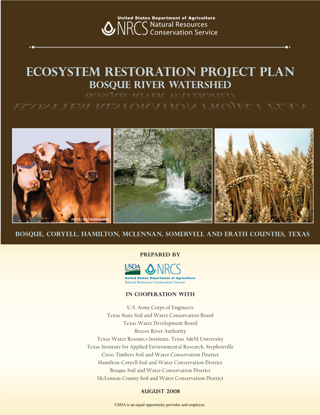 Ecosystem Restoration Project Plan Bosque River Watershed