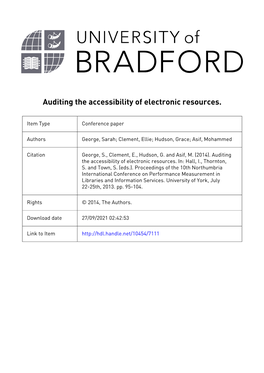 The University of Bradford Institutional Repository