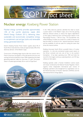 Nuclear Energy: Koeberg Power Station