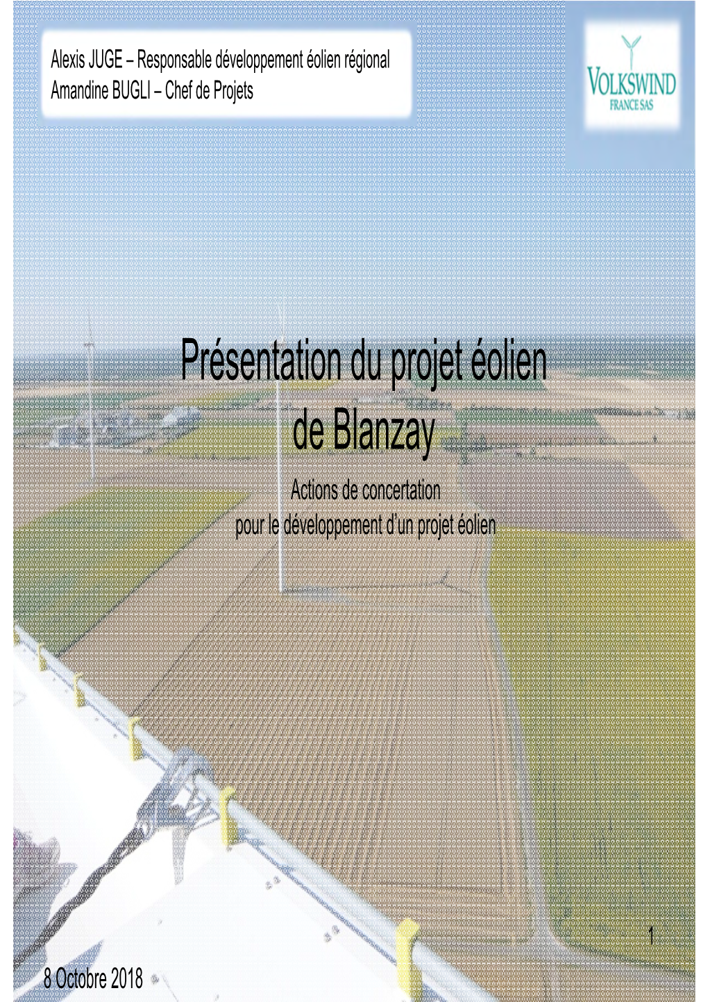 Présentation Du Projet Éolien De Blanzay Actions De Concertation Pour Le Développement D’Un Projet Éolien
