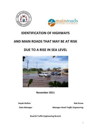 Major Roads at Potential Risk Due to Climate Change